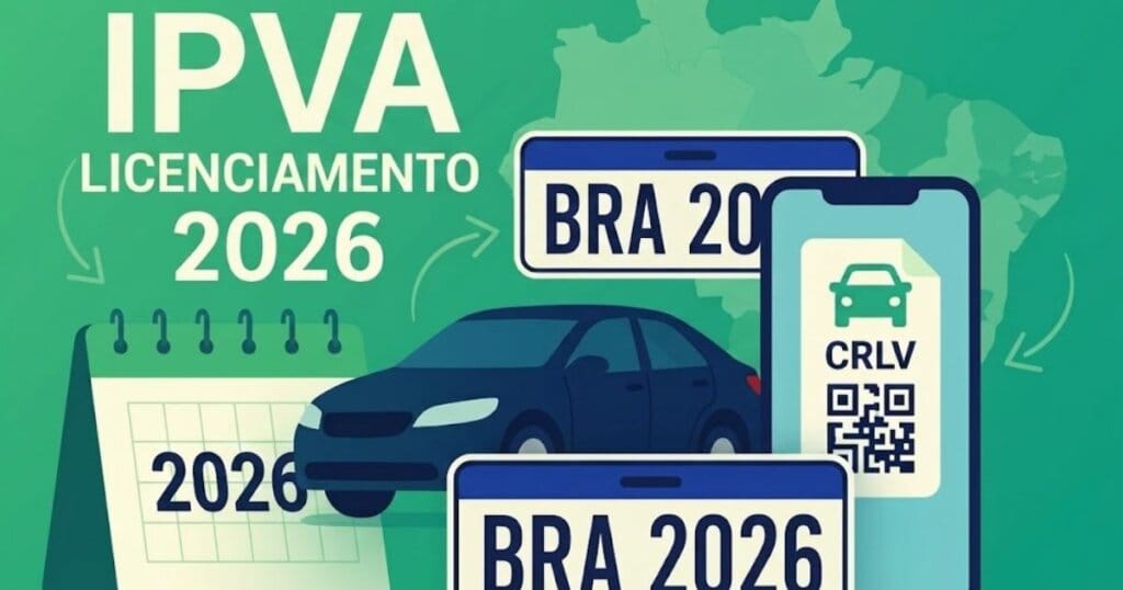 Calendário de vencimento do licenciamento e IPVA 2026.