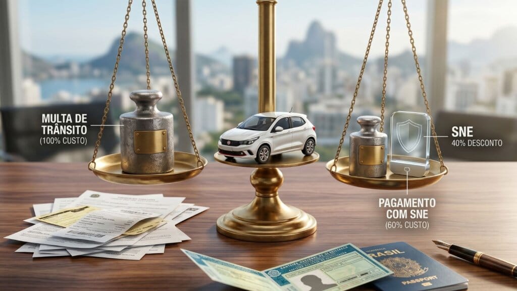 Passo a Passo: Como Pagar Multas com 40% de Desconto pelo SNE 1 Aderir ou não ao SNE pagar multas com 40% de Desconto pelo SNE