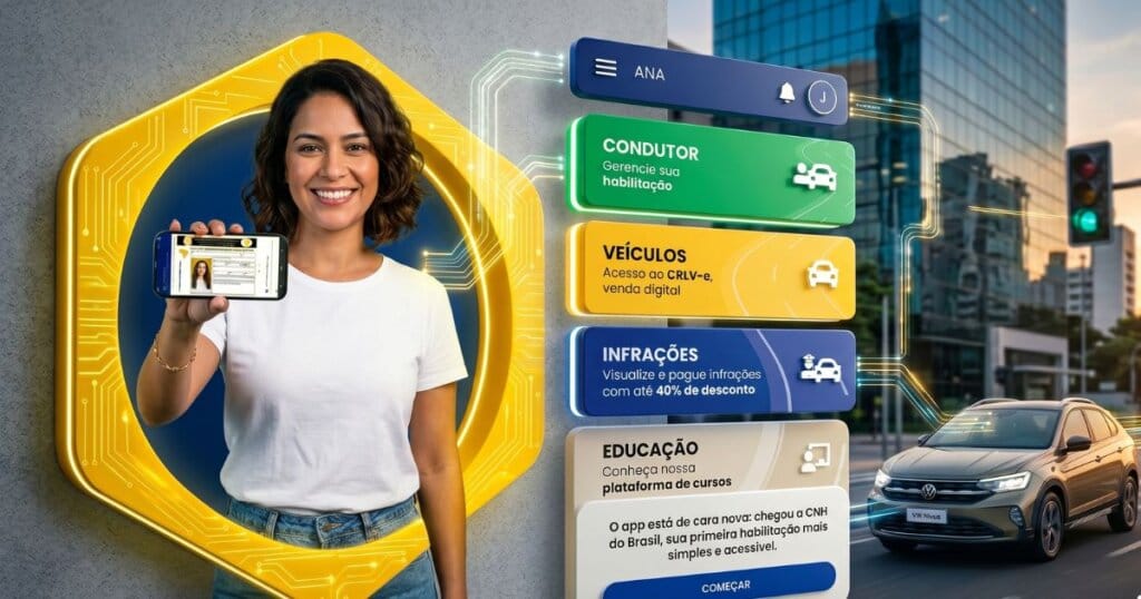 Guia Completo de como baixar Carteira Digital de Trânsito (CDT) 3 Mulher mostrando como é baixar Carteira Digital de Trânsito