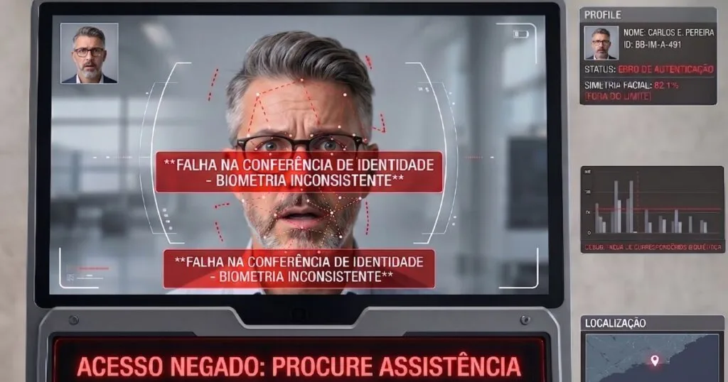 Motorista enfrentando erro na validação facial da CNH digital.