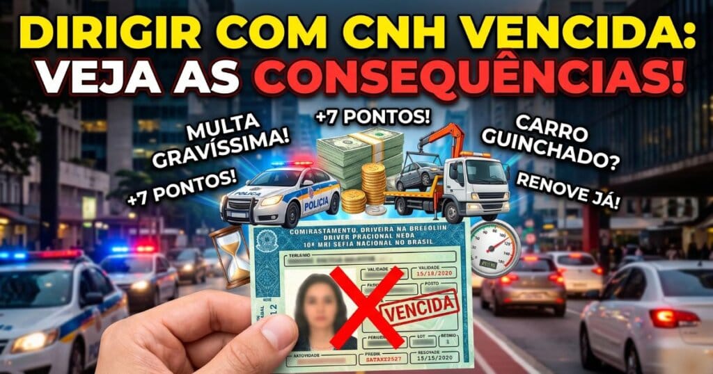Multa por Dirigir com CNH Vencida. Valor e o que Acontece na Blitz.