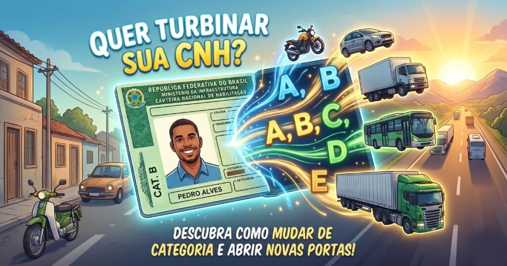 Habilitação turbinada após aprender como adicionar categoria na CNH.