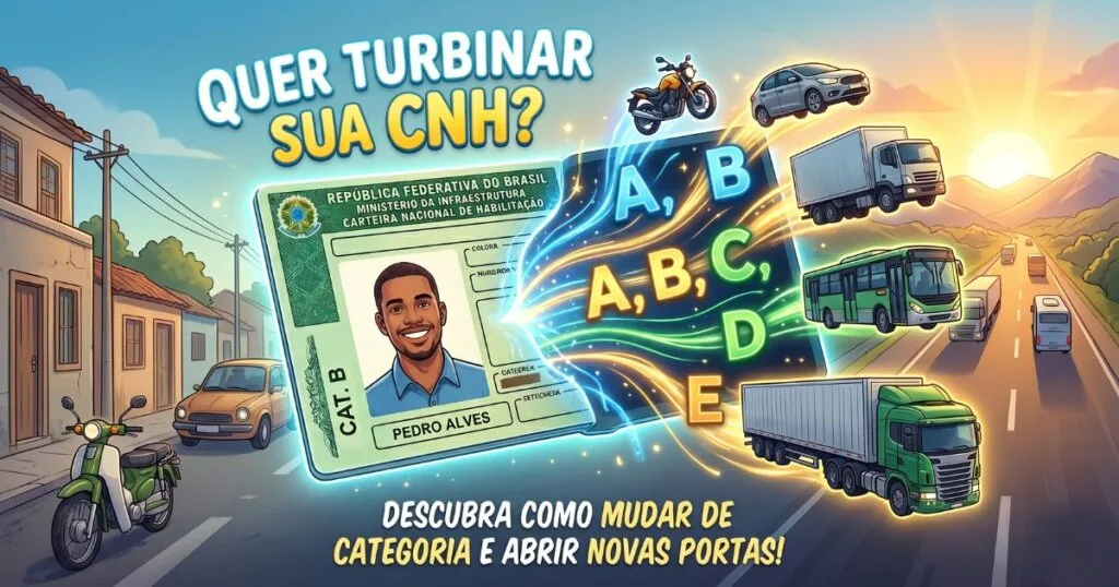 Habilitação turbinada após aprender como adicionar categoria na CNH.