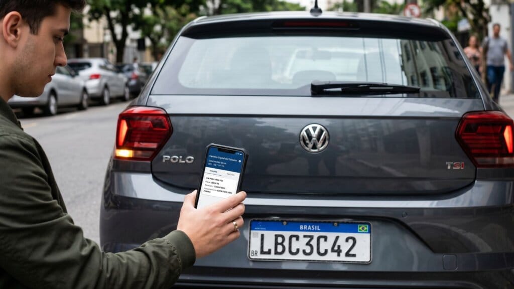 Como Consultar o Número do RENAVAM pela Placa do Veículo: Guia Passo a Passo 1 Motorista consultando o número do renavam pela placa do veículo.