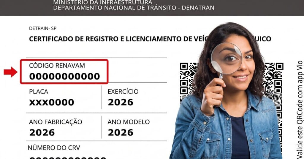 Motorista descobrindo como consultar o número do RENAVAM pela placa do veículo.